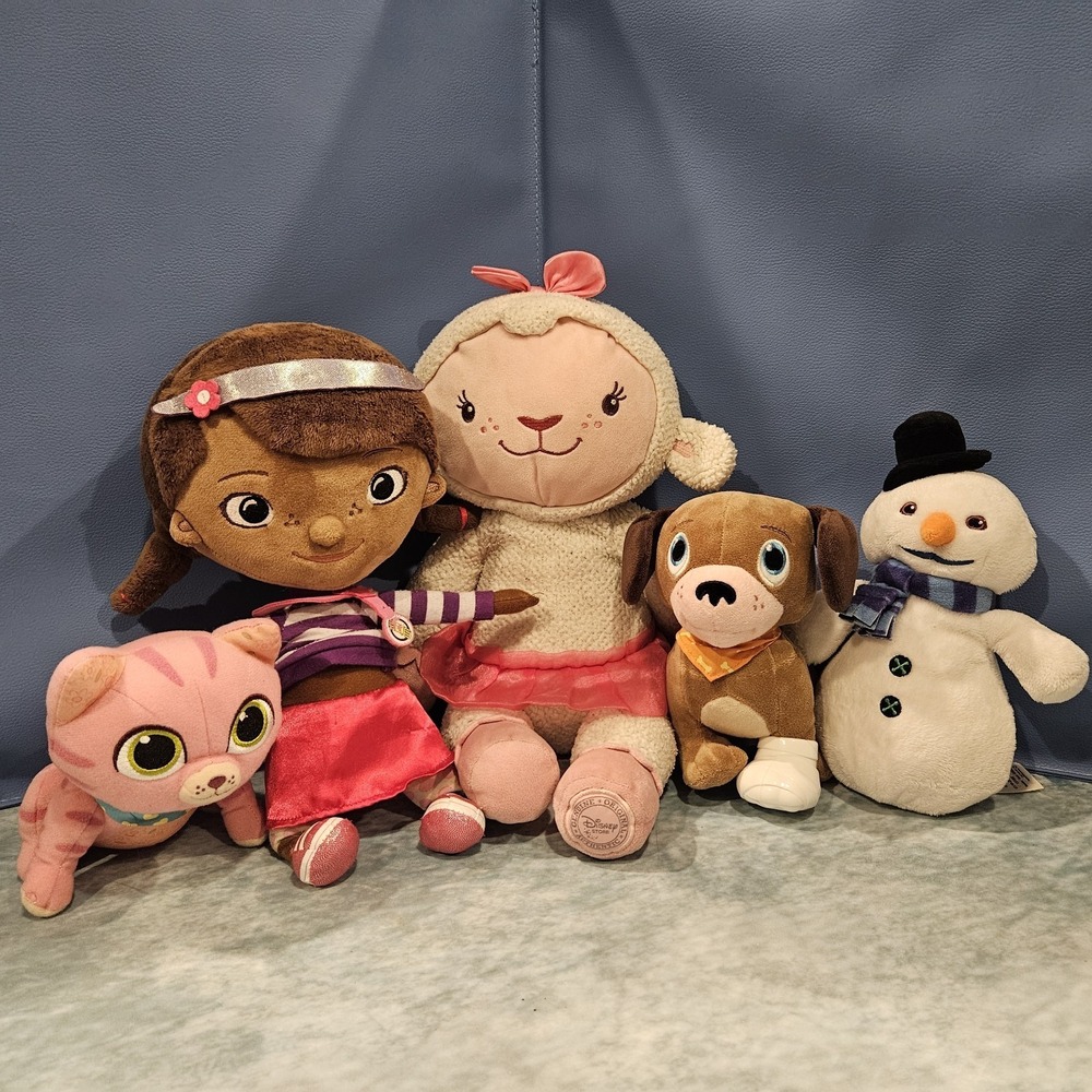 Doc McStuffins Plush Bundle Lambie Frosty Stuffy Disney Store Stuffed Animal Lot